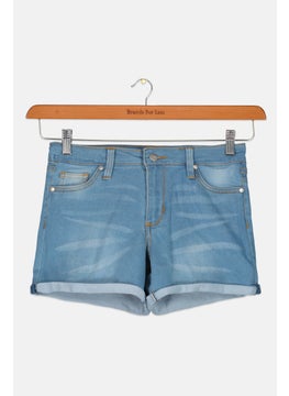 Joe's Kids Girl Washed Denim Short, Blue  - Image 1
