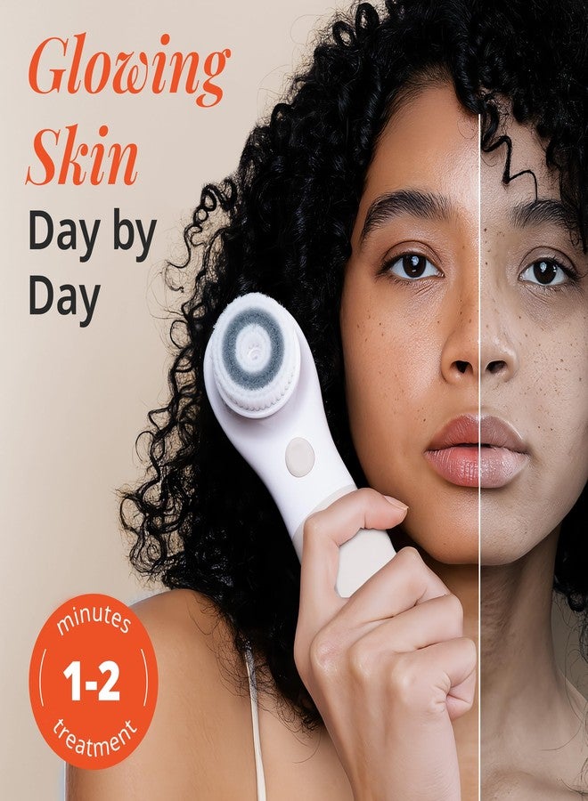 Vanity Planet Raedia Handheld Facial Cleansing Brush with 4 Interchangeable Brush Heads by Vanity Planet - Lightweight Daily Cleansing Brush for Glowing Skin - Water Resistant Face Exfoliator - Warm Grey - Image 5