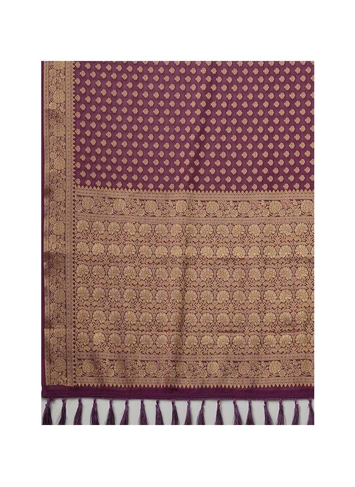 Women's Georgette Zari Woven Design Kanjeevaram Saree With Unstitched Blouse Piece