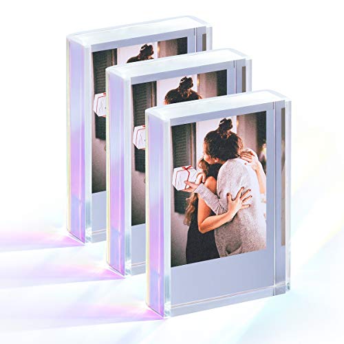 Phattopa Instax Mini Film Photo Frames 2x3, Iridescent Acrylic Picture Frames, 3 Pack - Image 1