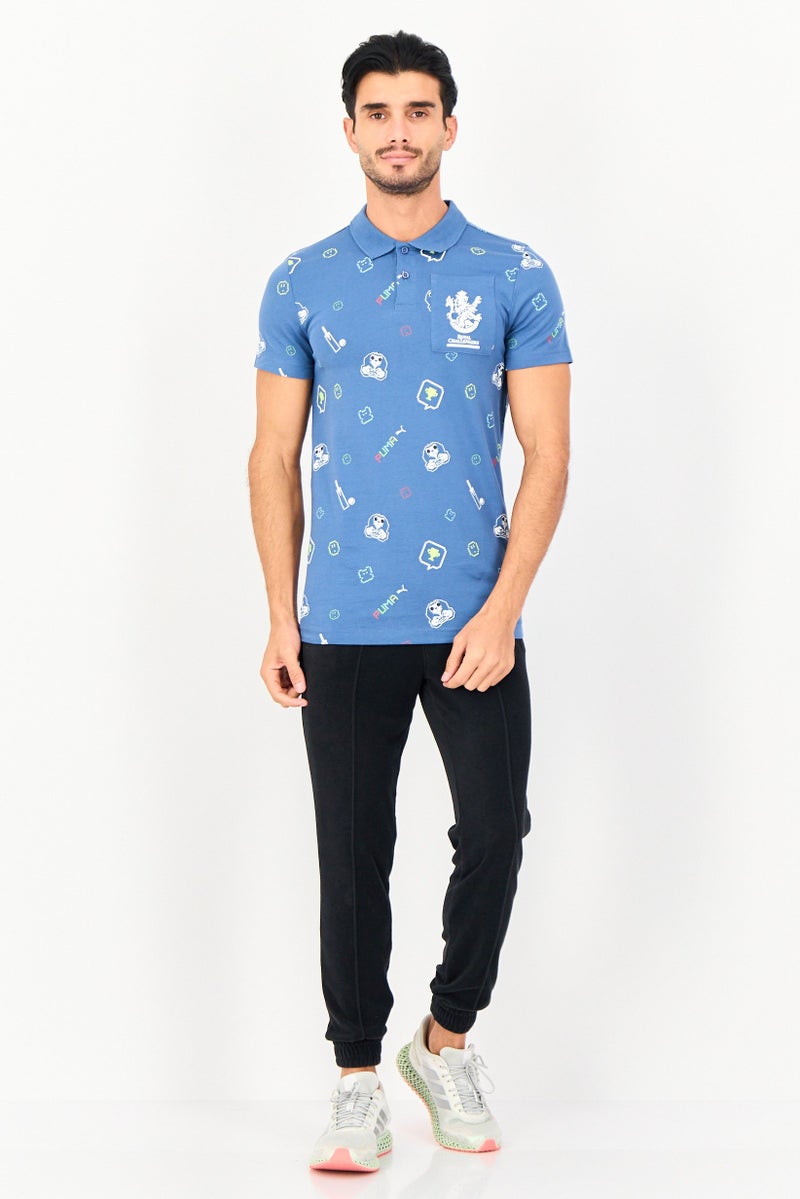 Adidas قميص بولو كريكيت قصير الأكمام للرجال من بومة x رويال تشالنجيرز بنغالور، متعدد الألوان - Image 4