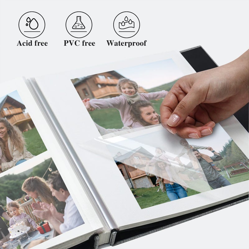 Vienrose Large Photo Album Self Adhesive for 4x6 8x10 Pictures Linen Scrapbook Album DIY 40 Blank Pages with A Metallic Pen - Image 4