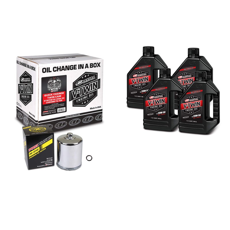 Maxima Racing 90-119014PC Quick Change Twin Cam Synthetic 20W-50 Chrome Filter Engine Oil Change Kit - Image 2