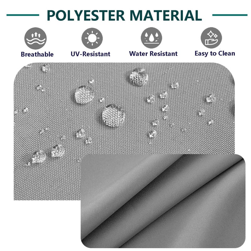 FLYMEI Patio Cushion Covers 28x28x6 Waterproof Outdoor Cushion Cover Replacement 2Packs Outdoor Seat Cushion Slipcover for Rattan Chair Sofa, Grey - Image 3