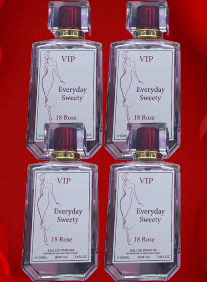 VIP 4 Pieces Everyday Sweety 18 Rose Perfume 100ml EDP - Image 1