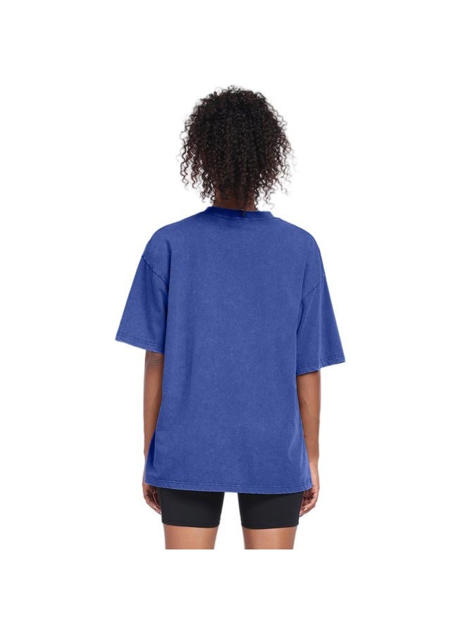 SnowElve Womens Washed Vintage Oversized T-Shirt Casual Baggy Streetwear Boyfriend Tee Workout Short Sleeve Cotton Tops, Blue+green+purple, XL - Image 5