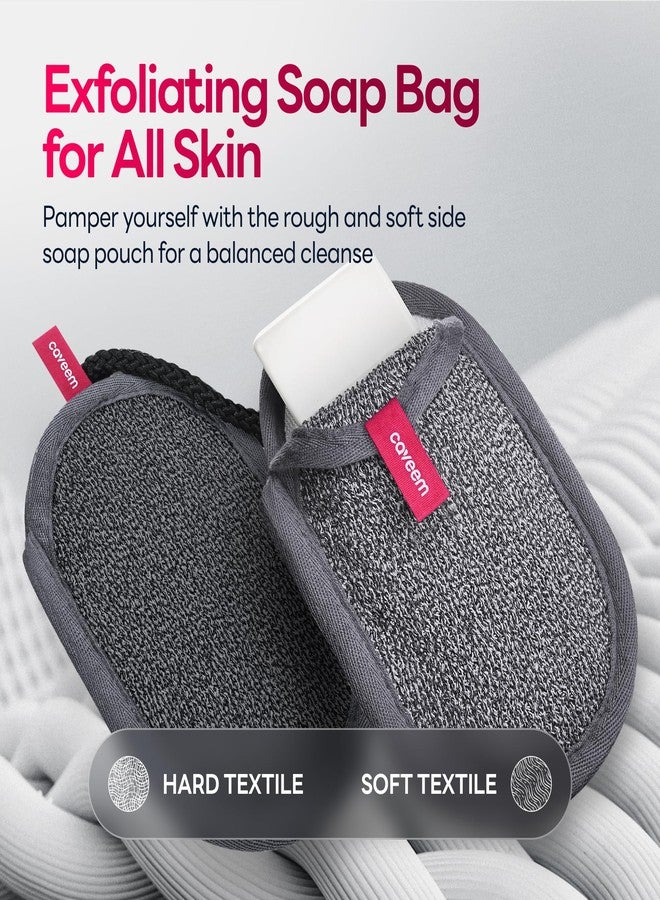 CAVEEM Soap Saver Bag, Rough and Soft Exfoliation Soap Pouch for Bar Soap, Soap Mesh Pocket Bar Holder for Washing Body, Soap Sack Sponge Bag for Shower Bath (2 Pack) - Image 3