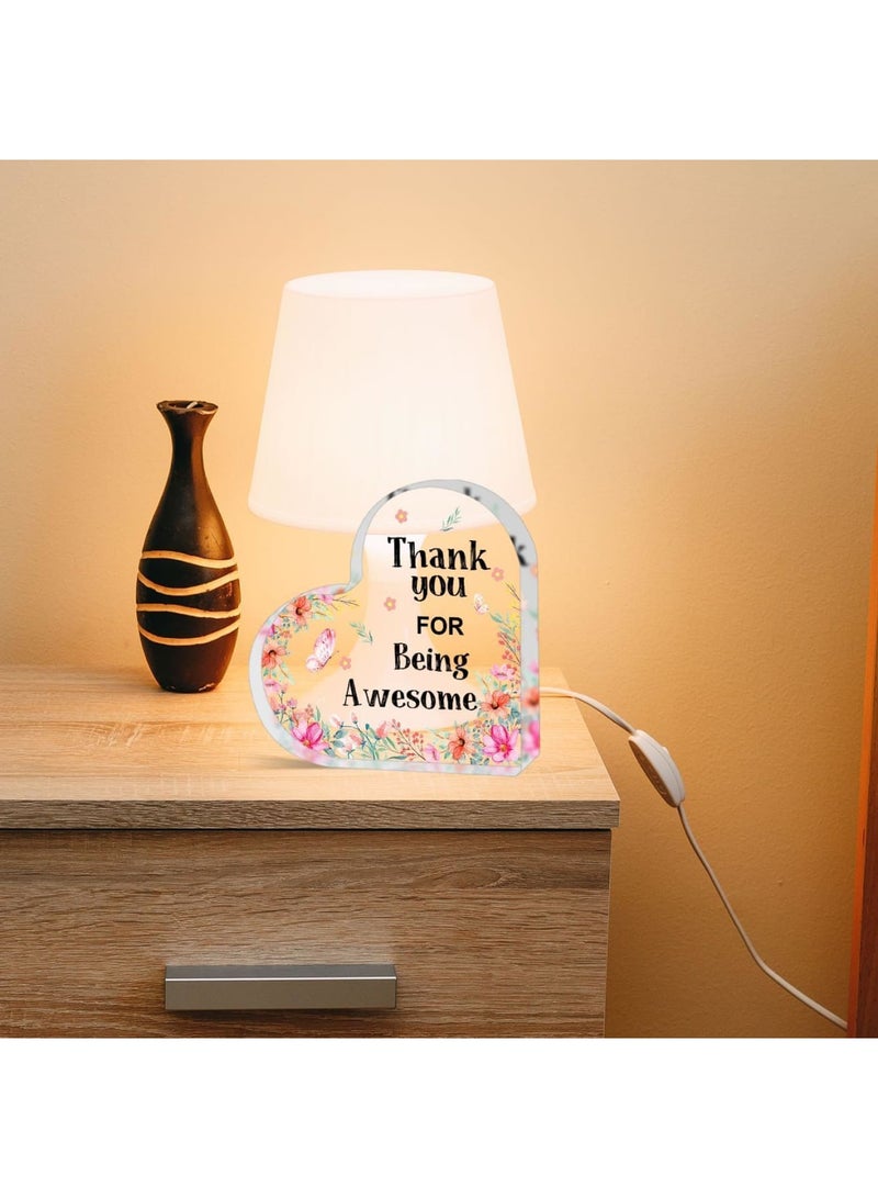 Luckam Acrylic Heart Appreciation Gift, Thank You Keepsake for Women and Coworkers, Inspirational Desk Decor for Boss Teacher Friends, Clear Heart Display for Office Home Celebration, Transparent - Image 4