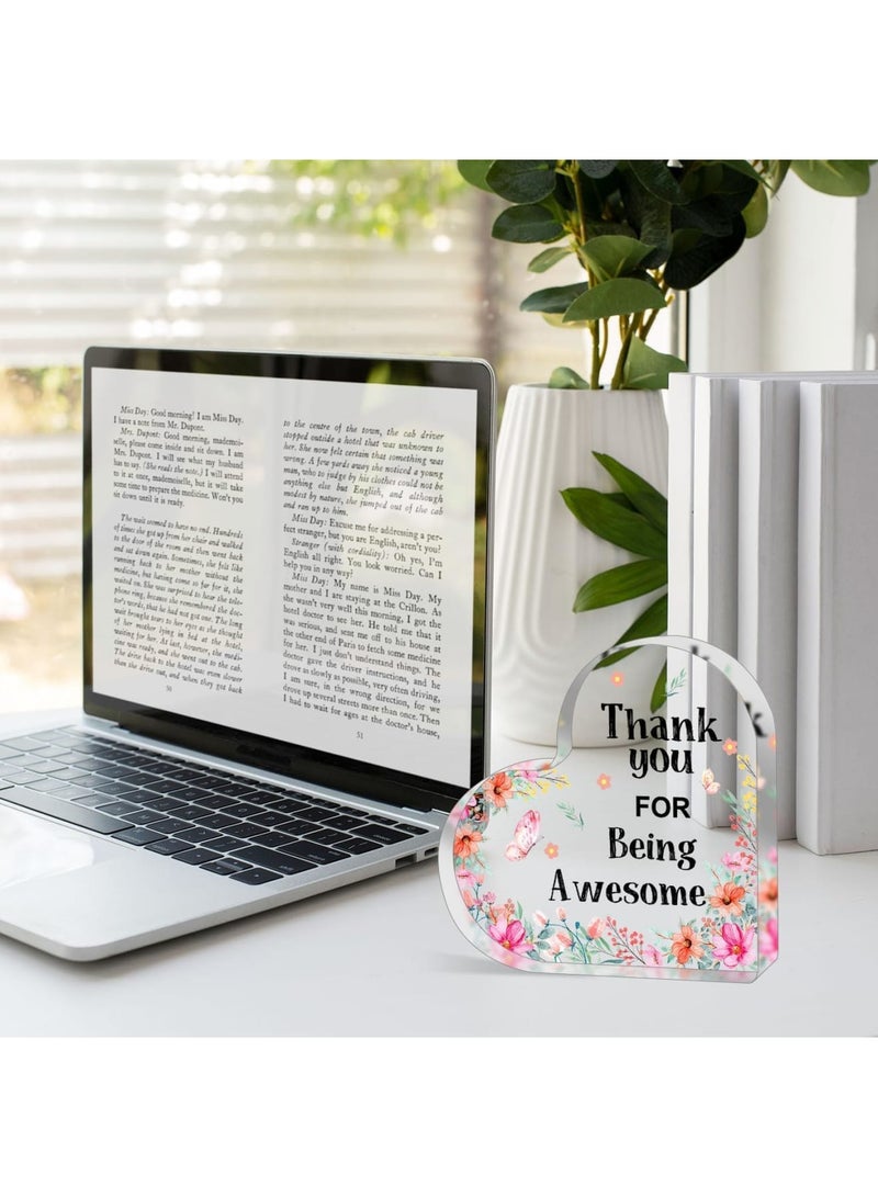 Luckam Acrylic Heart Appreciation Gift, Thank You Keepsake for Women and Coworkers, Inspirational Desk Decor for Boss Teacher Friends, Clear Heart Display for Office Home Celebration, Transparent - Image 5
