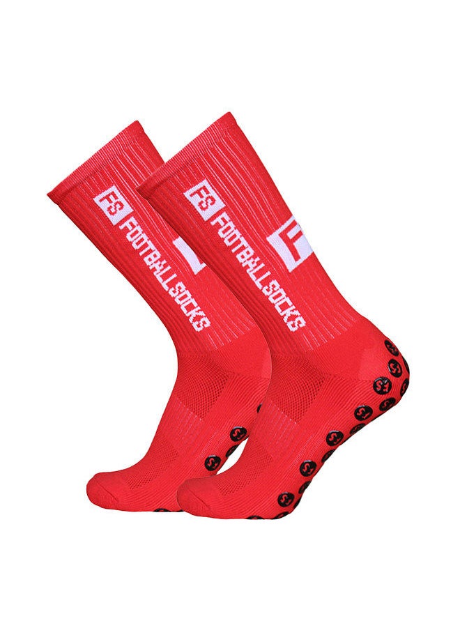 Generic 3 Pairs Anti Slip Soccer Socks and Calf Sleeves Set Outdoor Sport Running Stretch Socks Athletic Football Socks with Grips  - Image 3