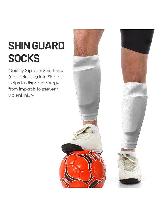 Generic 3 Pairs Anti Slip Soccer Socks and Calf Sleeves Set Outdoor Sport Running Stretch Socks Athletic Football Socks with Grips  - Image 2