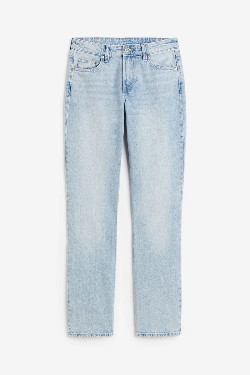 H&M Straight Regular Fit Mid Waist Jeans