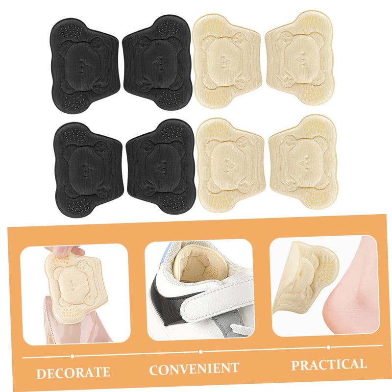 Bear Design Heel Protectors 4 Pairs Wear Resistant Cushions For Blister Prevention Shoe Size Adjustment - Image 5