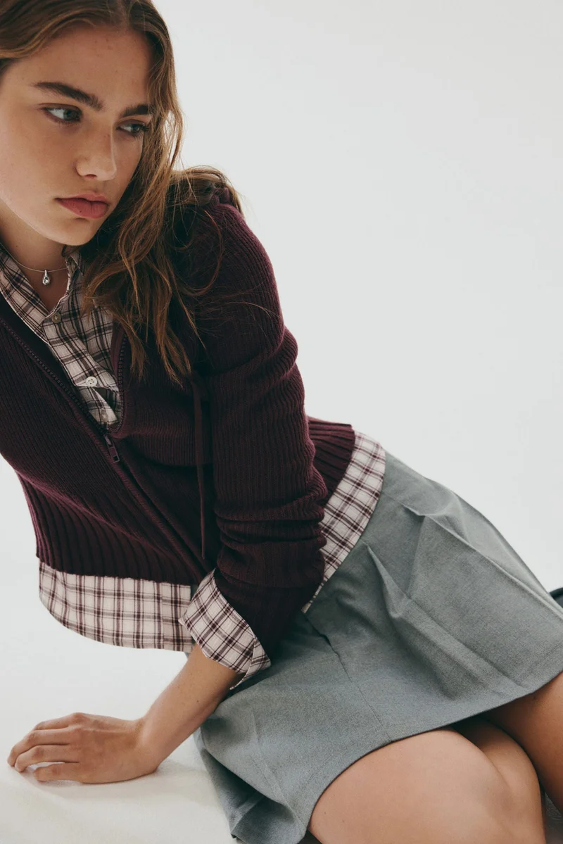 H&M Hooded zip-through cardigan