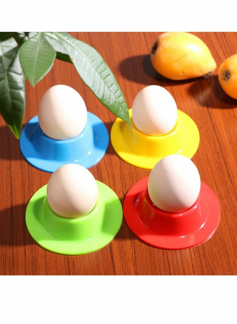 SYOSI Egg Cups, 4pcs Silicone Set Egg Cups Stand, Easy to Clean Plastic Egg Cups for Kitchen Boiled Eggs Breakfast - Image 3