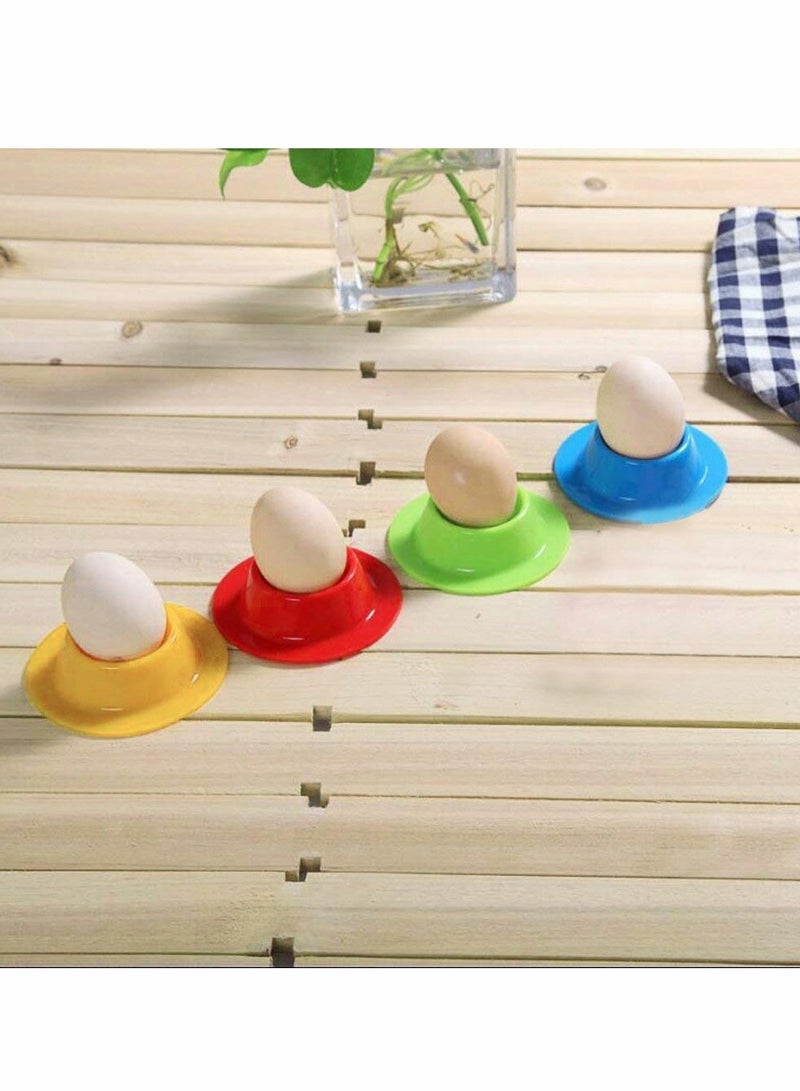 SYOSI Egg Cups, 4pcs Silicone Set Egg Cups Stand, Easy to Clean Plastic Egg Cups for Kitchen Boiled Eggs Breakfast - Image 5