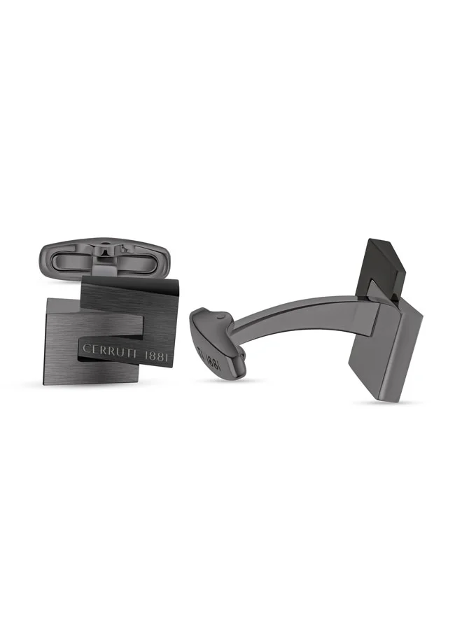 CERRUTI 1881 Interlock CufflinksGeometric Pattern with Offset Rectangle DesignModern Style and Refined Craftsmanship for Men