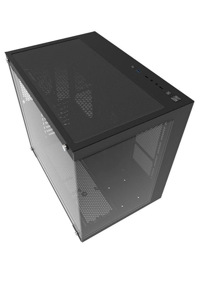 Darkflash C285P Dual Glass ATX/M-ATX/ITX Gaming PC Case with 6*ARGB Fans Pre-Installed, Supports 360MM Radiator, 0.8MM SPCC Material, 2*SSD, USB3.0, 7 Expansion Slots Computer Case