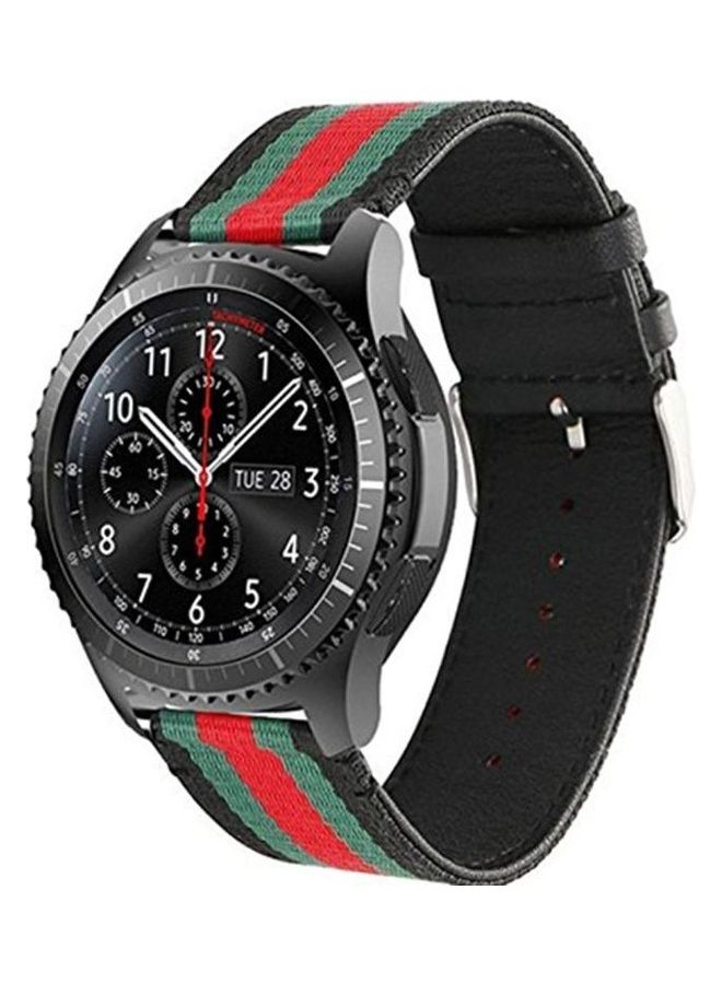 NIBEMINENT Simple Fashion Nylon Genuine Leather Watchband For Samsung Gear S3 Black - Image 1