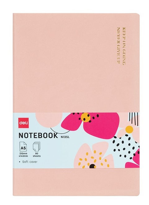 A5 Size Soft Cover Executive Notebook 80 Sheets Pink
