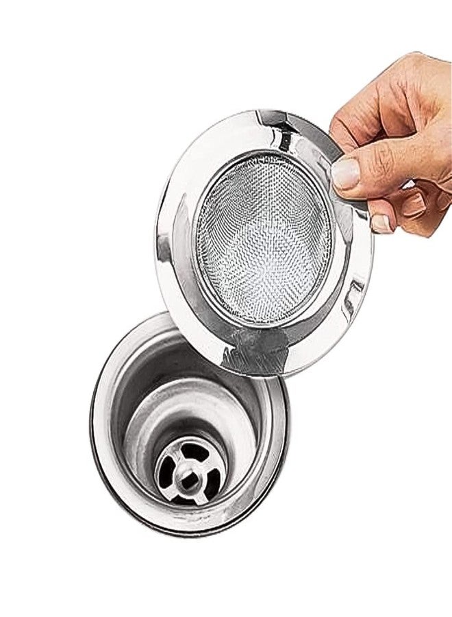 Volo Stainless Steel Strainer Kitchen Drain Basin Basket Filter Stopper Drainer Sink Jali, 9 cm (Color: Silver) - Image 1