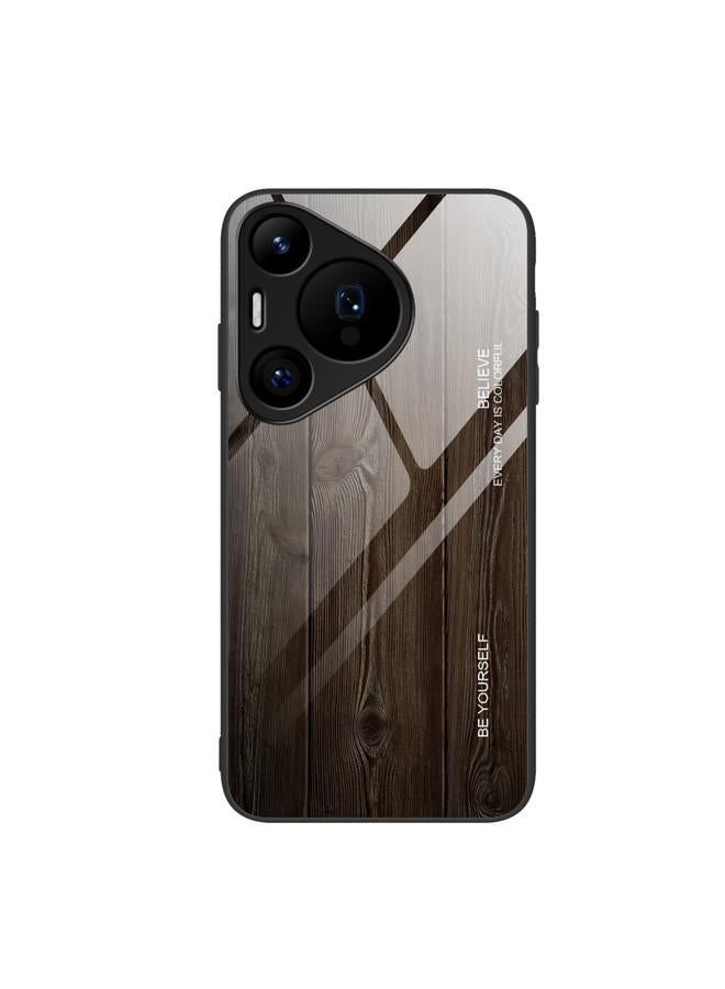 Zaboon Case For Huawei Pura 70 Pro Wood Grain Glass Phone Case - Image 1