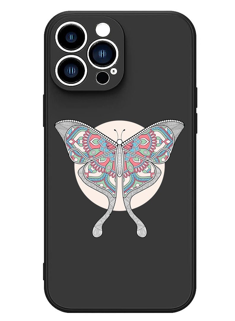 Theodor Protective Slim Fit Case Liquid Silicone Cover with Full Body Protection Anti-Scratch Shockproof Case For iPhone 13 Pro Max Black  - Butter Black - Image 1