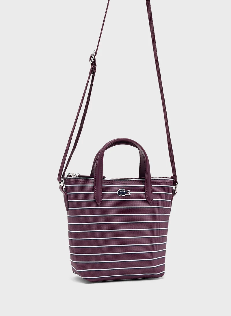 LACOSTE Logo Striped Crossbody Bag