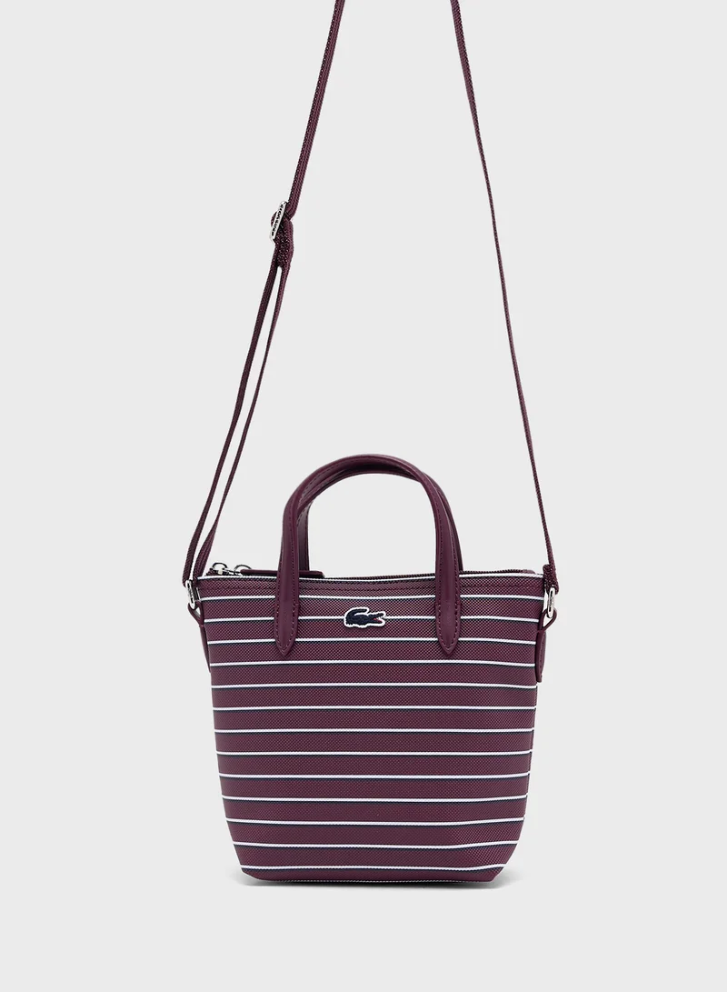 لاكوست Logo Striped Crossbody Bag