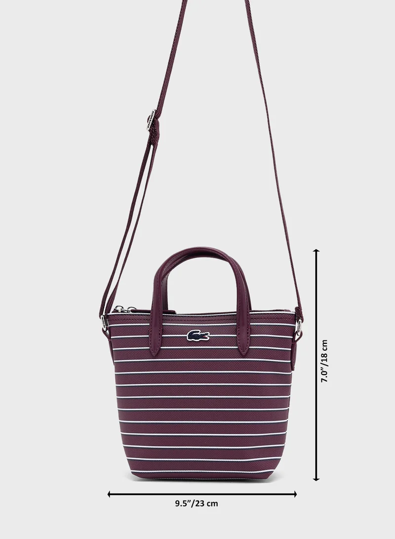 LACOSTE Logo Striped Crossbody Bag