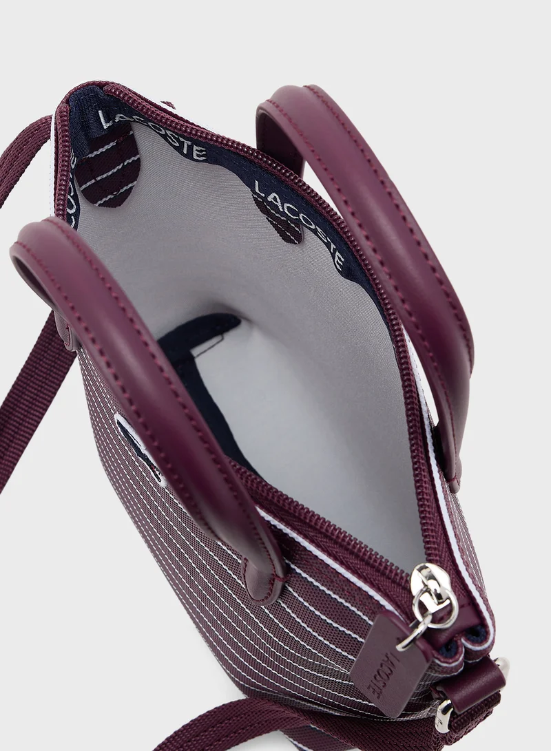 LACOSTE Logo Striped Crossbody Bag