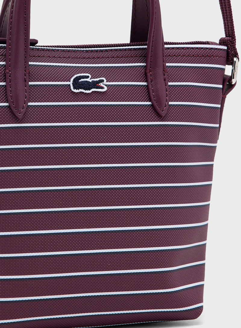 LACOSTE Logo Striped Crossbody Bag