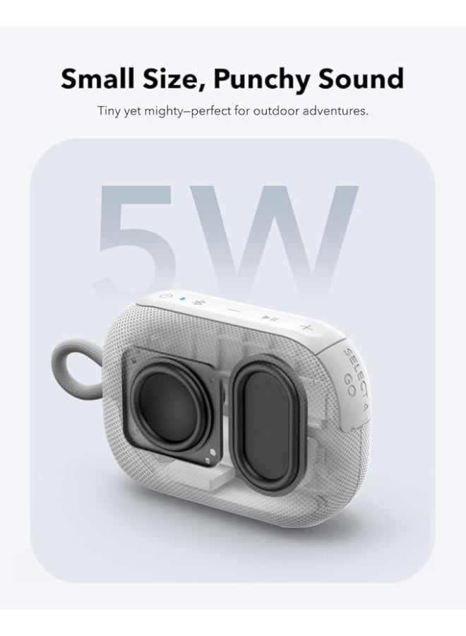 Soundcore Select 4 Go Bluetooth Speaker by Anker, Mini Portable, Up to 20 Hours of Playtime, IP67 Waterproof and Dustproof, Floatable, Powerful Sound, Ideal for Indoors and Outdoors, Hiking - White - Image 3