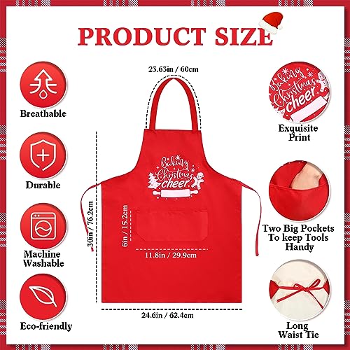 Toulite 12 Pcs Christmas Apron Bulk Adjustable Xmas Cooking Baking Apron with Pocket for Holiday Men Women BBQ Baker KitchenCheer - Image 3