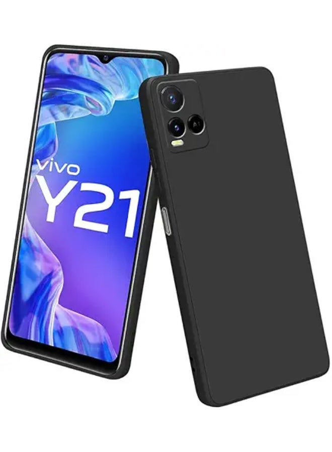 Protective Cover For Vivo Y21 , Slim Fit  Soft Back TPU Case Flexible Silicone Cover Compatible For Vivo Y21 - Black