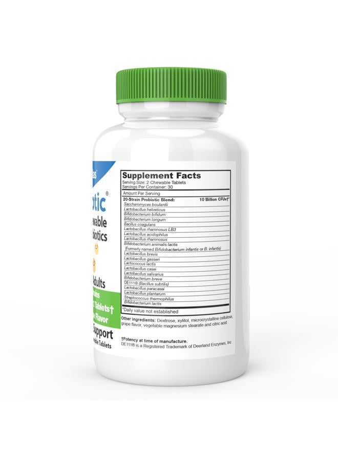 DrFormulas Chewable Probiotics for Kids & Adults | for Oral Dental Health, Bad Breath, & Better Digestion 20 Multi Strain - S boulardii, Lactobacillus plantarum and Bifidobacterium infantis, 60 Chews - Image 2