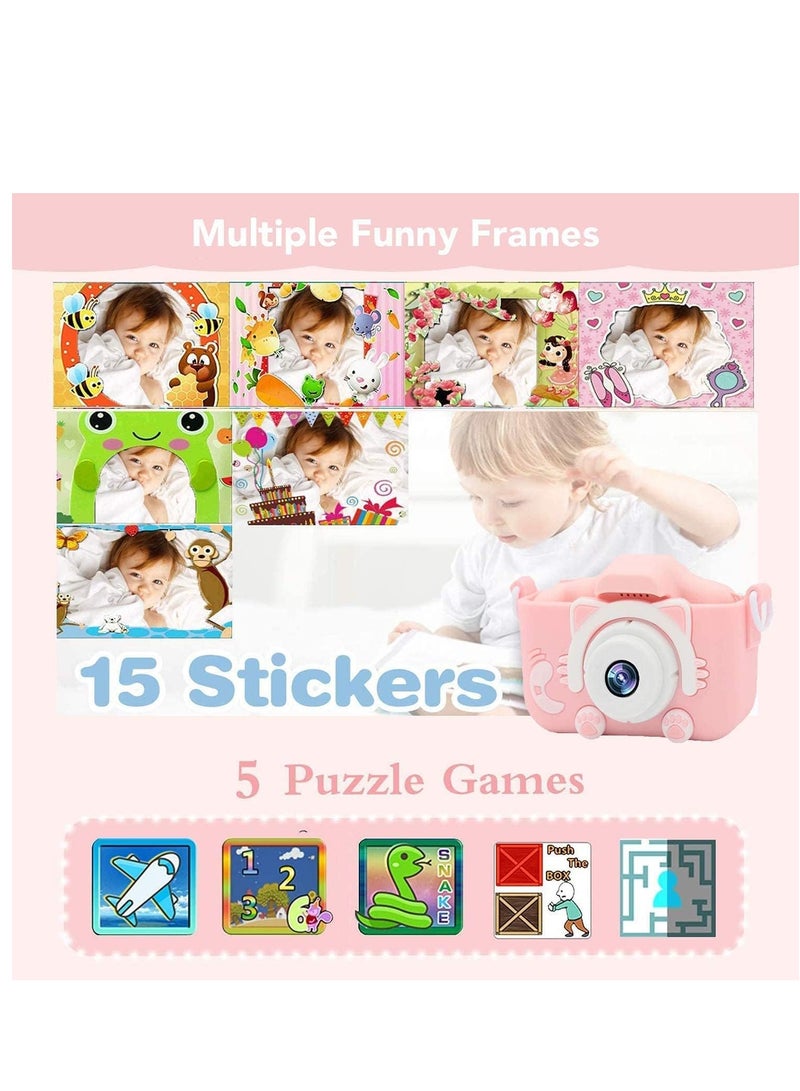 Upgrade Kids Selfie Camera, Christmas Birthday Gifts for Girls Age 3-9, 20MP 1080P HD Digital Video Cameras for Toddler, Portable Toy for 3 4 5 6 7 8 9Year Old Girl with 32GB SD Card-Pink - Image 5