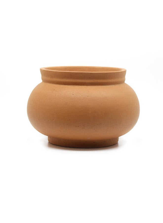 ارك قدر طهي دائري من الطين غير المزجج من آرك تيرابورا، سعة ١٠٠٠ مل (٣٤ أونصة). مصنوع يدويًا من الطين العضوي. مثالي للطهي اليومي. طين نقي ١٠٠٪. - Image 2