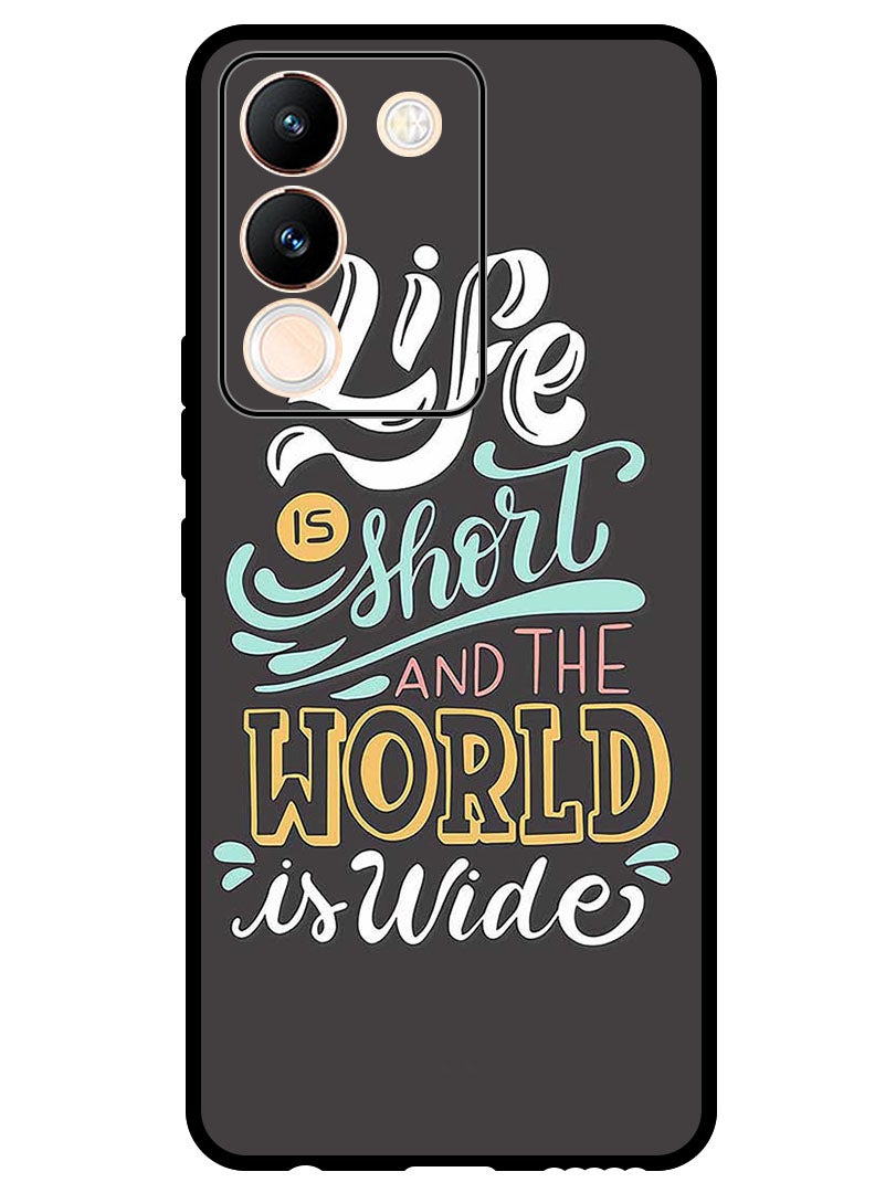 Theodor Protective Case Anti Scratch Shock Proof Bumper Cover For Vivo Y200 Life Is Short - Image 1