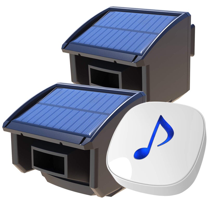 Htzsafe Solar Wireless Driveway Alarm System-1/4 Mile Long Transmission Range-Solar Powered No Need Replace Batteries-Outdoor Weatherproof Motion Sensor DIY Security Alert-1 Receiver and 2 Sensors KIT - Image 1