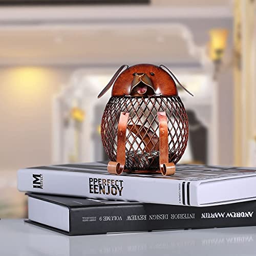 Tooarts Money Bank Puppy Iron Handmade Coin Bank Practical Craft Piggy Bank Home Decoration Christmas Birthday Gift - Image 3
