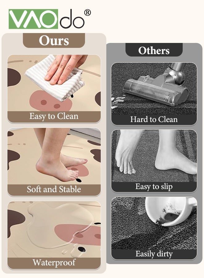 VAOdo Irregular Kitchen Mat, Cushioned Anti Fatigue Kitchen Rug, Non-Slip Standing Desk Mat, Dirt-resistant and Easy to Clean Kitchen Rug Set for Kitchen, Floor, Office, Bathroom 80*80CM - Image 3