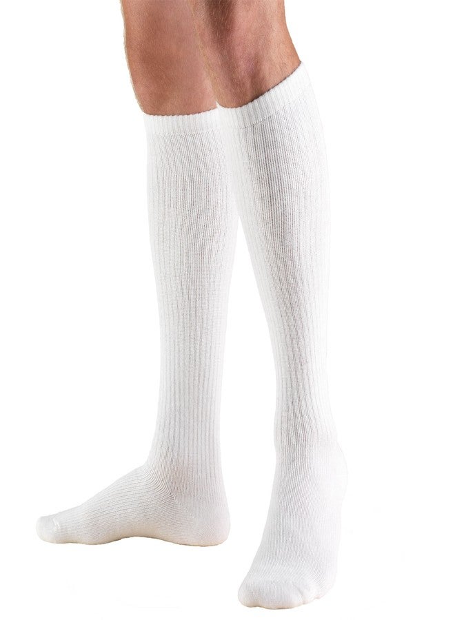 Truform Medical Compression Socks for Men and Women, 8-15 mmHg Knee High Over Calf Length, White, Medium - Image 1