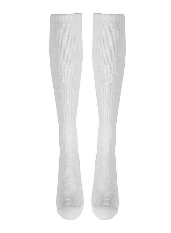 Truform Medical Compression Socks for Men and Women, 8-15 mmHg Knee High Over Calf Length, White, Medium - Image 2