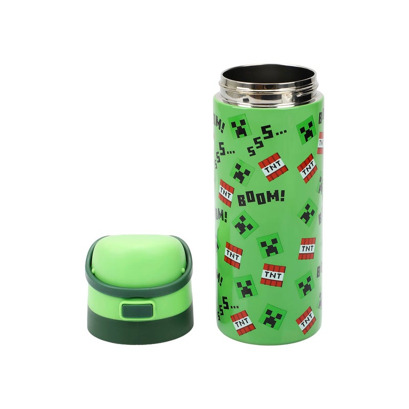 Bioworld Minecraft Boom Green 24 Oz Stainless Steel Water Bottle - Image 4