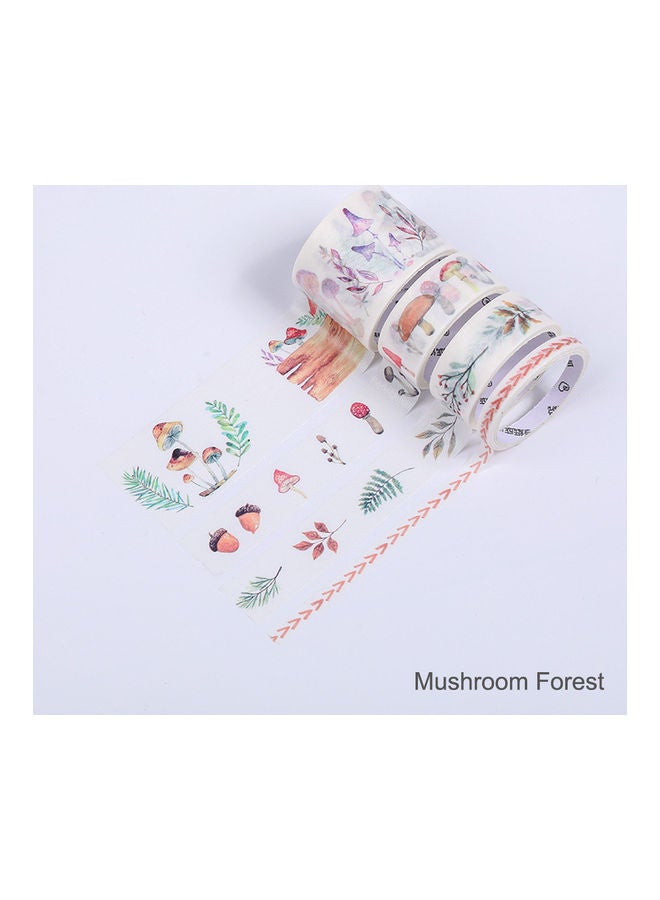 NIBEMINENT 4-Piece Washi Tape Roll Mushroom Forest
