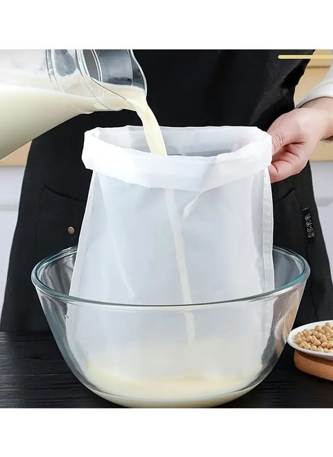1/5pcs Reusable Nylon Fine Mesh Food Strainer Bags, Multi-Purpose Kitchen Straining Tool, Durable, Easy to Clean, for Nut Milk, Juice, Cheese, Brewing