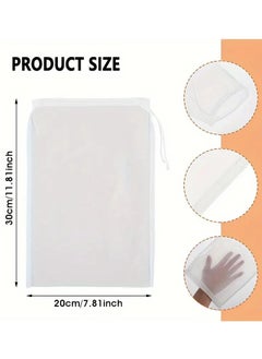 Goolsky 1/5pcs Reusable Nylon Fine Mesh Food Strainer Bags, Multi-Purpose Kitchen Straining Tool, Durable, Easy to Clean, for Nut Milk, Juice, Cheese, Brewing  - Image 3