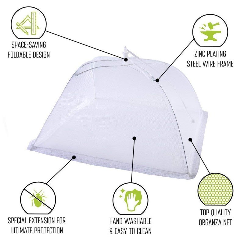 Mishrit Mishrit Food Cover Tents Mesh Food Covers Tent Umbrella for Outdoors Screen Tents Protectors for Bugs Parties Picnics Reusable and Collapsible 1 Pic  - Image 5