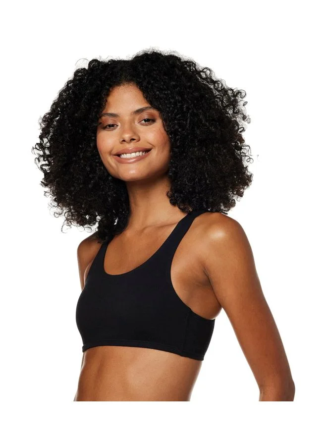 Jockey Black 1582 Women Super Combed Cotton Elastane Stretch Slip On Crop Top With Stay Fresh Treatment for Women | Best Price UAE